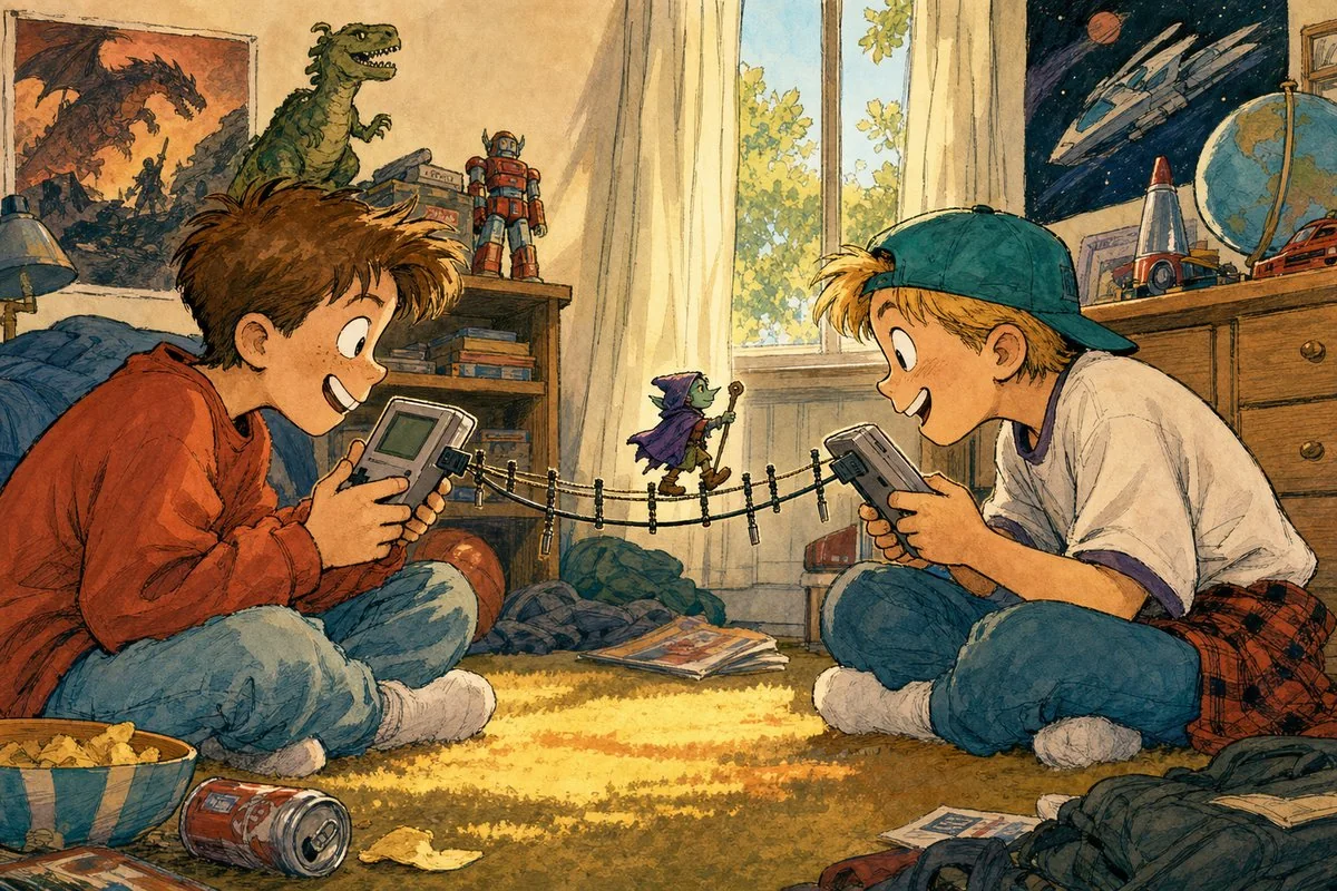 Two handhelds, one cable, and the first local network anyone trusted with a pocket monster.