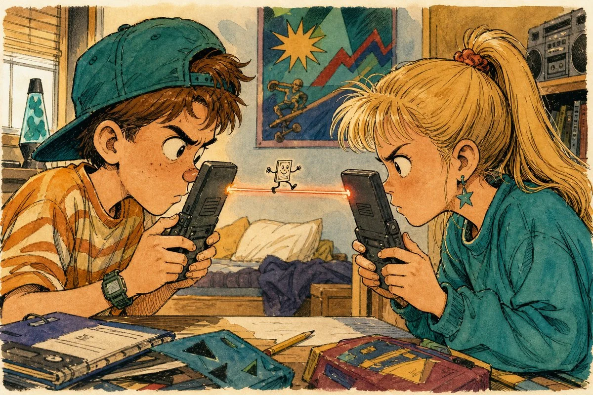 Two devices stared directly at each other and transferred a contact at the speed of patience.