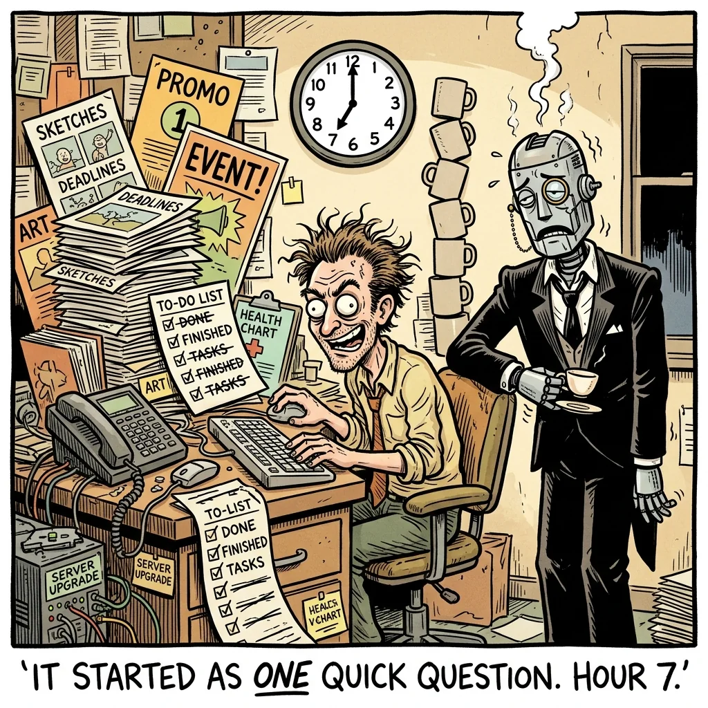 Cartoon titled 51B Seven Hours Of Fable Hq: Bonus image from the original cartoon archive.