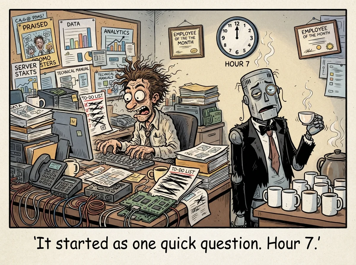 Cartoon titled 51 Seven Hours Of Fable: Bonus image from the original cartoon archive.